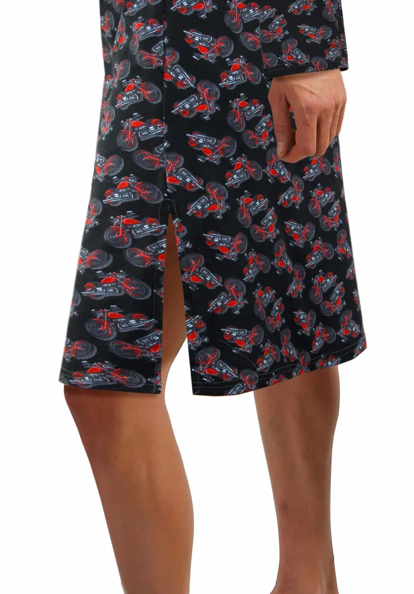 sesto senso Camicia da Notte Uomo con Cuffia Maniche Lunghe