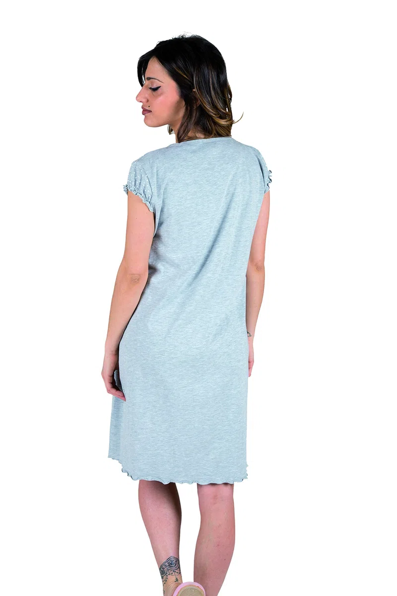 Premamy - Camicia Clinica per Premaman, Modello Aperto Davanti, Cotone bielastico, Pre-Post Parto