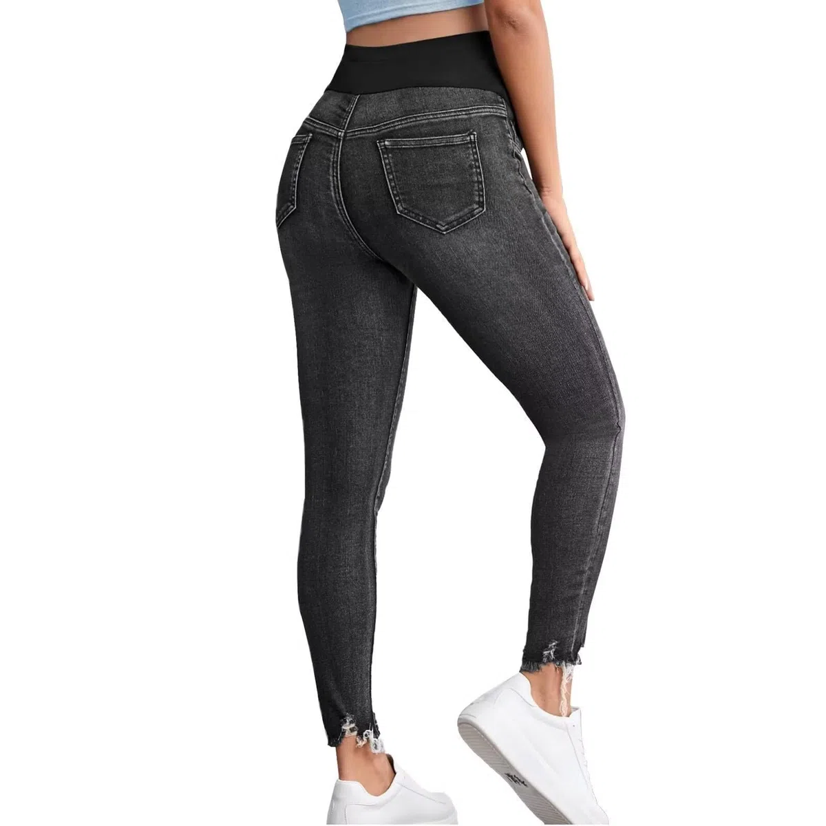 Jeans Premaman Skinny per Donne Incinte, Pantaloni Premaman Lunghi, Pantaloni Premaman Destroyed Maternity Jeans Leggings per Gravidanza