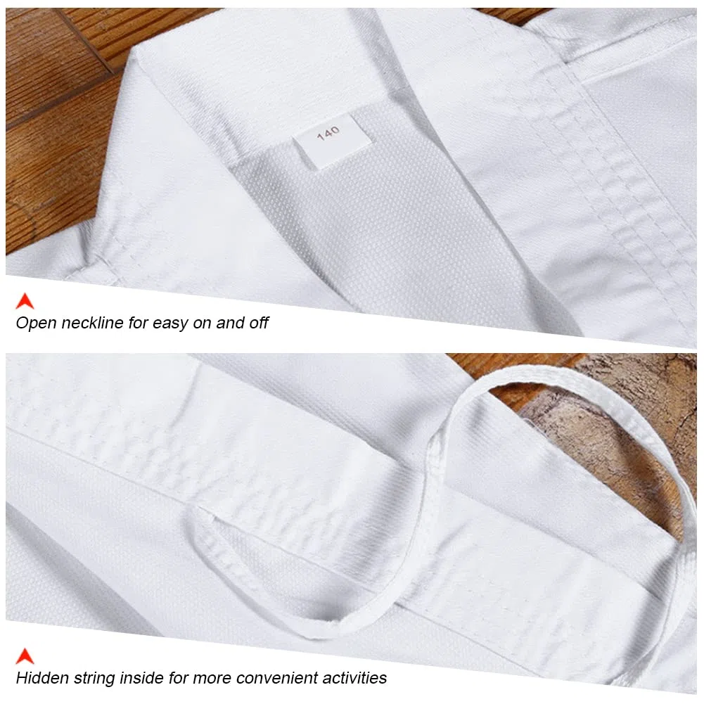 Tuta Taekwondo Bambini Unisex a Manica Lunga Uniforme Professionale per Taekwondo Arti Marziali Karate Judo