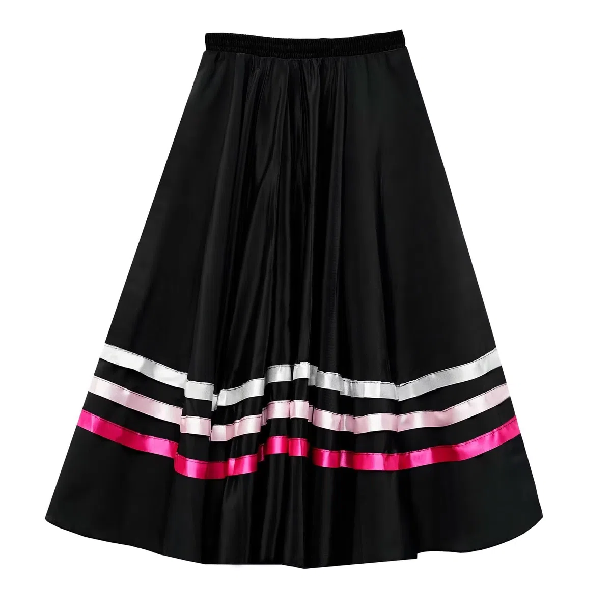 Nero Elastico Vita Gonna Danza da Carattere Gonna per Rad