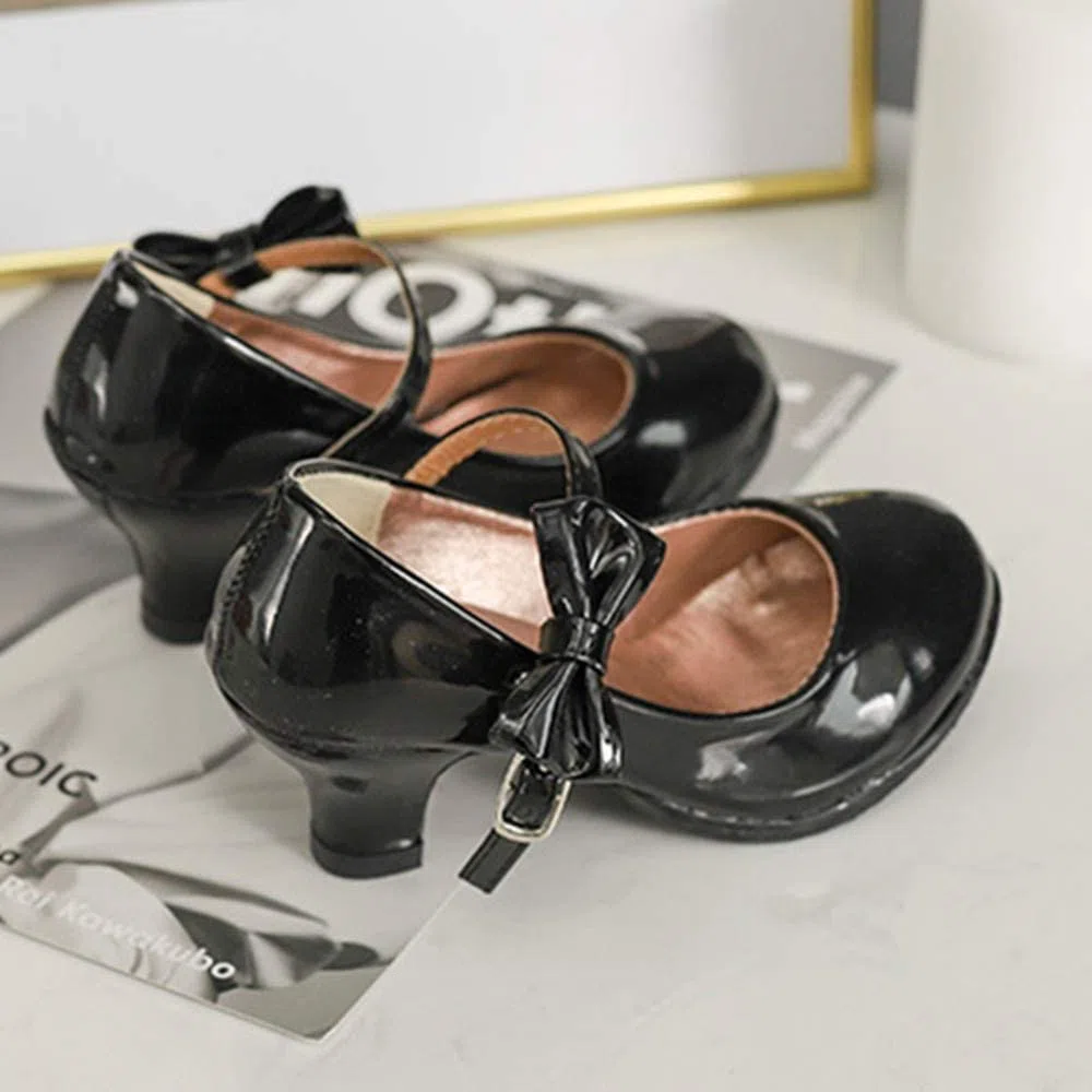 Ragazze Scarpe con Tacco Bambina Mary Jane Matrimonio Elegante Party Damigella d'Onore Numero