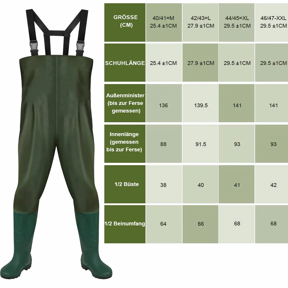 Wathose Uomo Impermeabile, Pantaloni da pescatore Impermeabile con Stivali, Wathose Neoprene 70D Nylon per pesca, fattorie, lavori di costruzione
