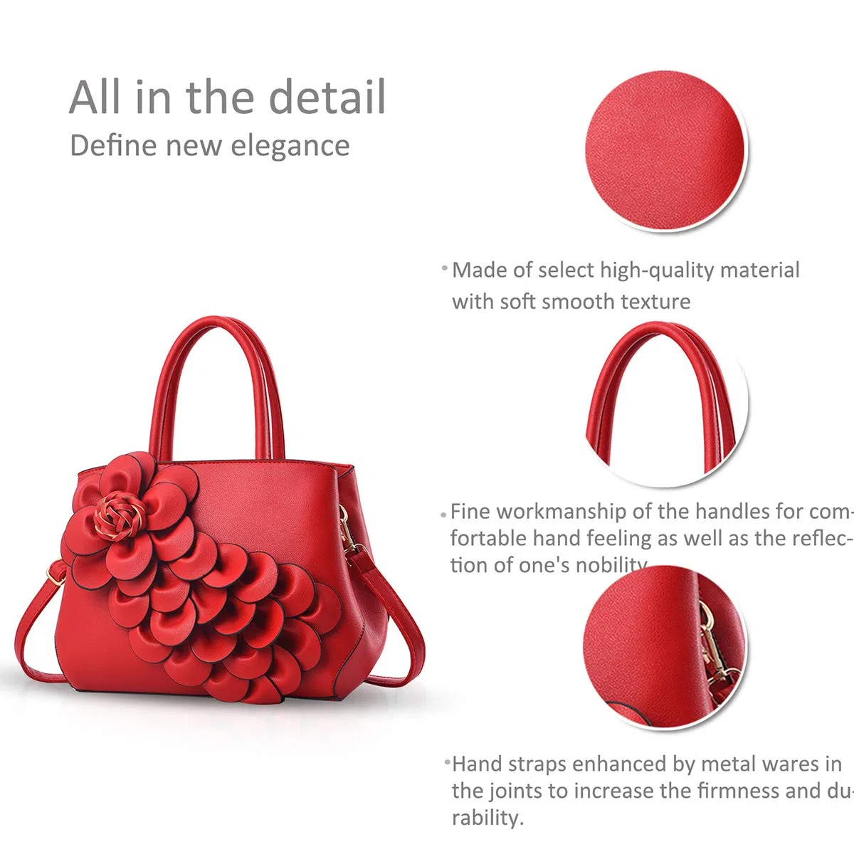 NICOLE & DORIS Womens Designer Handbag Ladies Fashion Shoulder Bag Flower Pattern Tote Bag Elegant Top Handle Bags Crossbody Bag