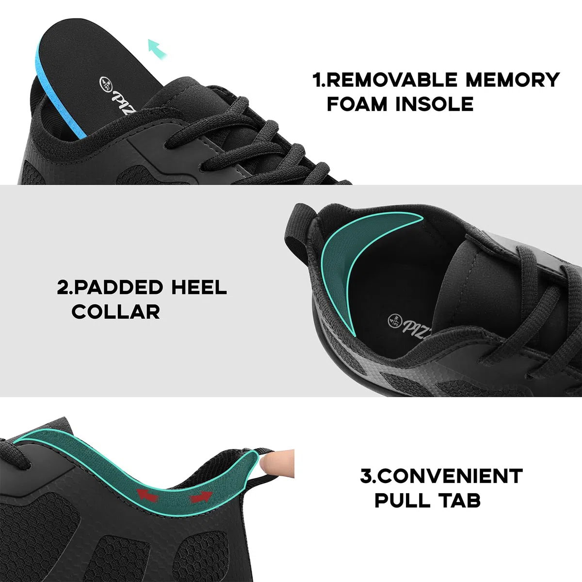 PIZZ ANNU Luna Scarpe Barefoot Donna Pianta Larga, Sneakers Zero Drop Leggere e Comode con Sottopiede Estraibile in Memory Foam per Uso Quotidiano