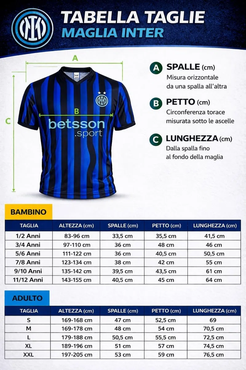 Inter Maglia Replica Ufficiale Personalizzata Nome Numero o Giocatore – Adulto/Ragazzo/Bambino