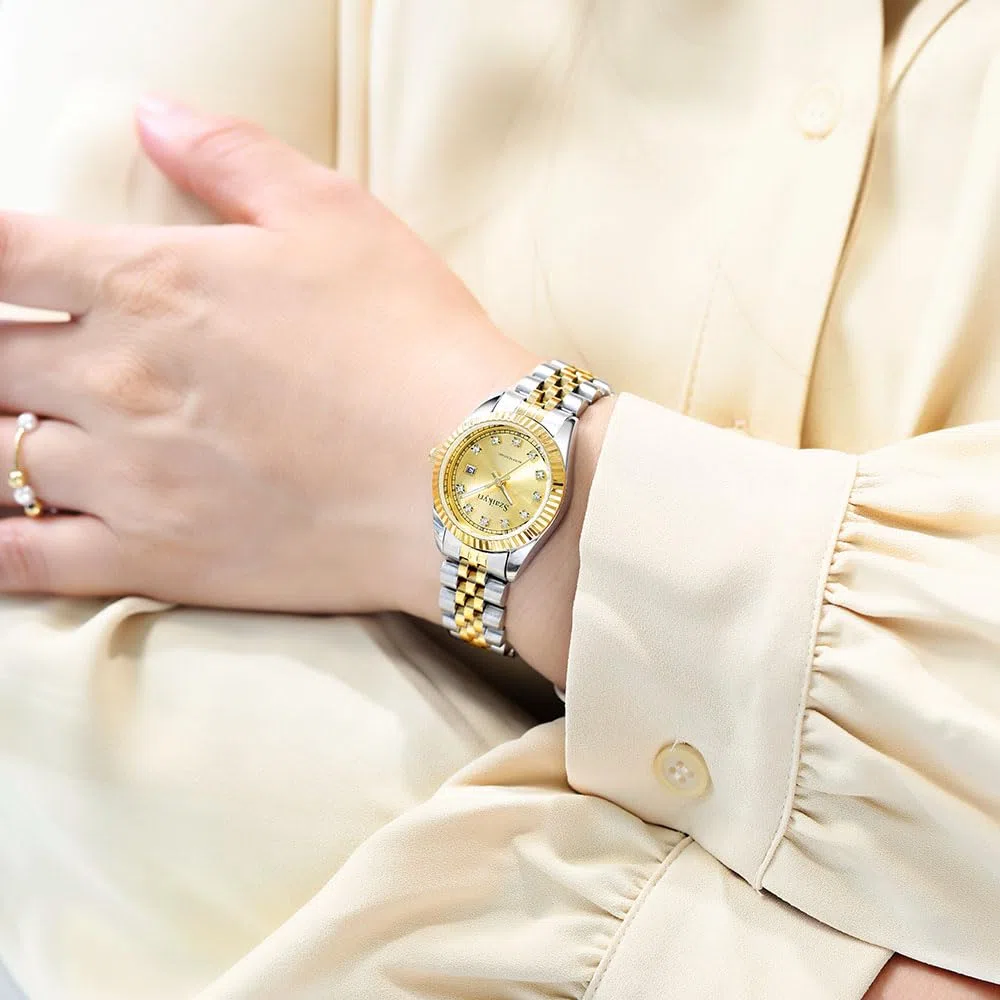 Szaikyri Orologio Donna con Calendario Classico Femminile con Ganciapia di Acciaio Inossidabile Solido Resistente All'Acqua Orologi da Compleanno per Donna
