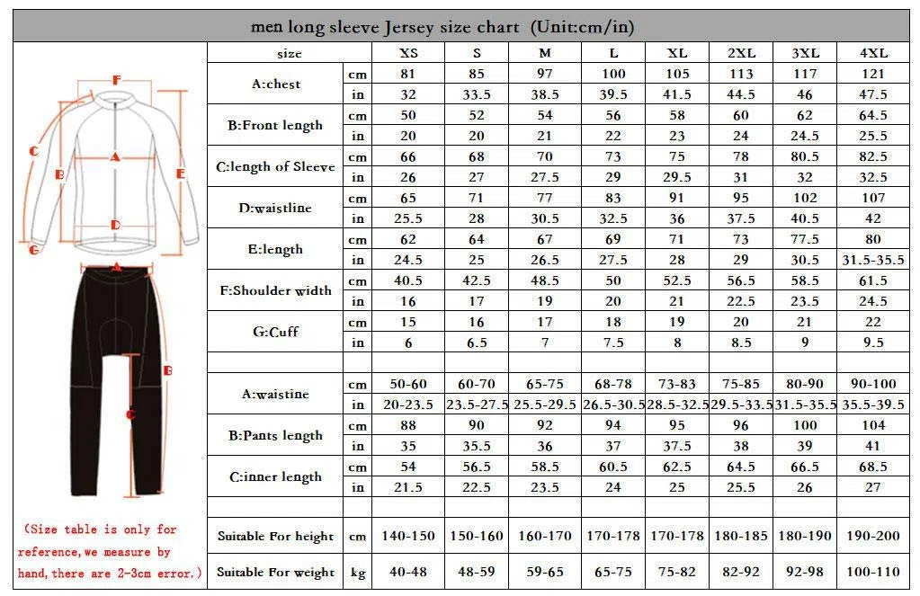 Moxilyn Abbigliamento Ciclismo da Uomo,Maglia Manica Lunga+Pantaloni Lunghi,Cuscino Gel 20D,Moda Set Completo,Abbigliamento Sportivo per Bicicletta,Ciclismo Ciclismo Jerseys per Uomo