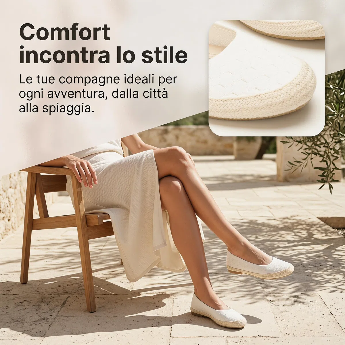 GLAMORA Scarpe piatte da donna, tessuto testurizzato, suola antiscivolo, peso leggero