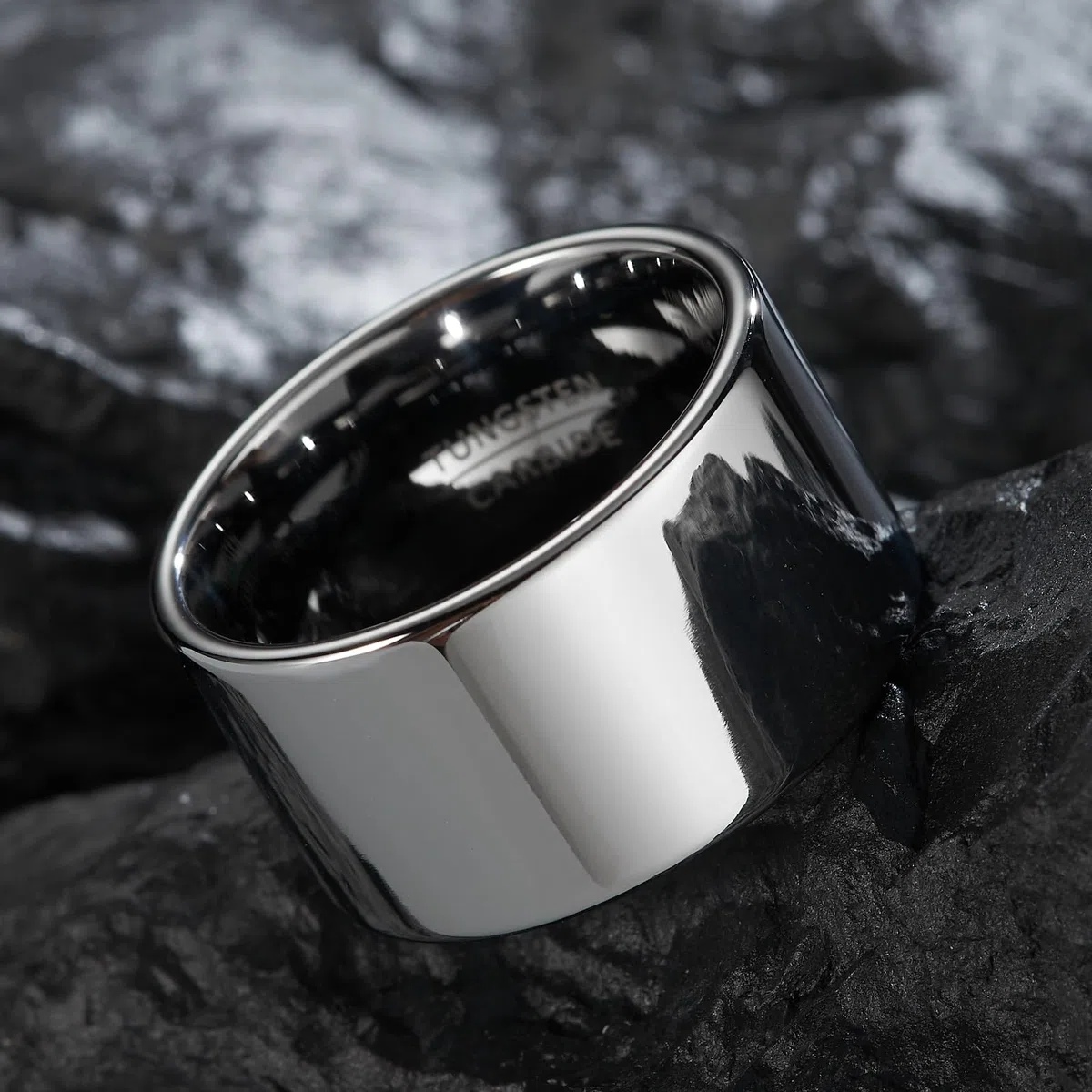 Anello da Pollice Uomo, Fascia in Tungsteno Pesante Larghezza 14mm, Gioiello Solido dallo Stile Dominante, Comfort Fit (Misura USA)