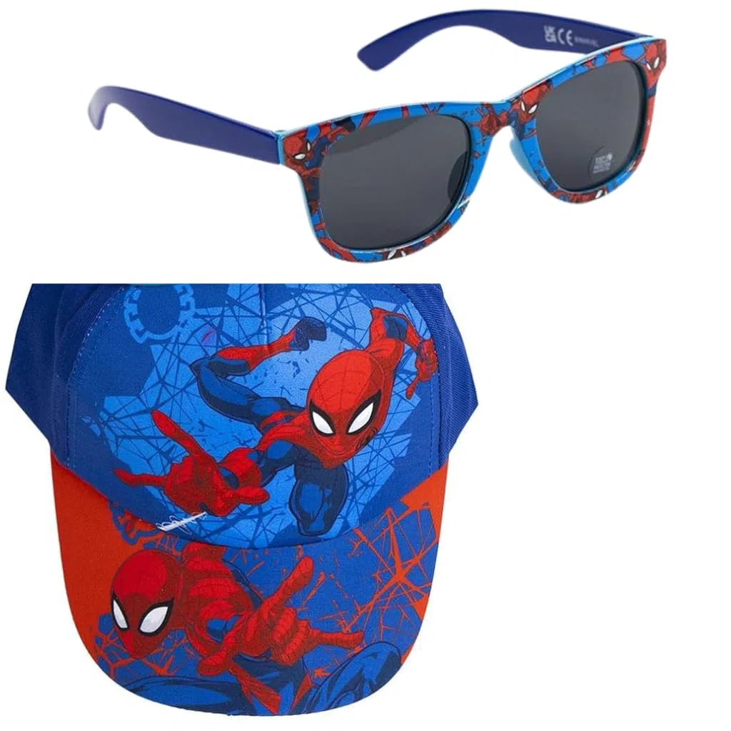 CERDÁ LIFE'S LITTLE MOMENTS | Set berretto e occhiali da sole Spiderman per ragazzi e ragazze, occhiali e berretto Spiderman stile moderno e resistente, Uomo Ragno, Taglia unica
