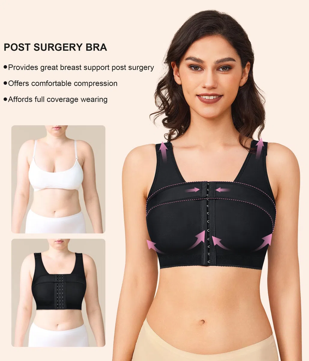 BRABIC Womens' Front Closure Post-Surgery Posture Corrector Bra Copertura Completa Donna