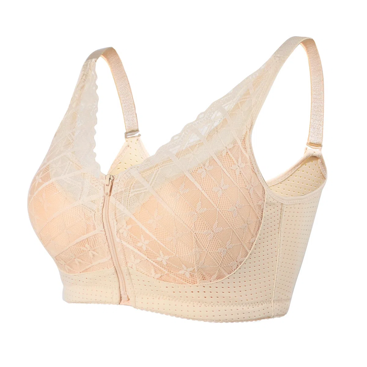Lervanla Reggiseno per mastectomia con chiusura frontale, con cerniera, con tasca per protesi mammarie, reggiseni chirurgici quotidiani da donna