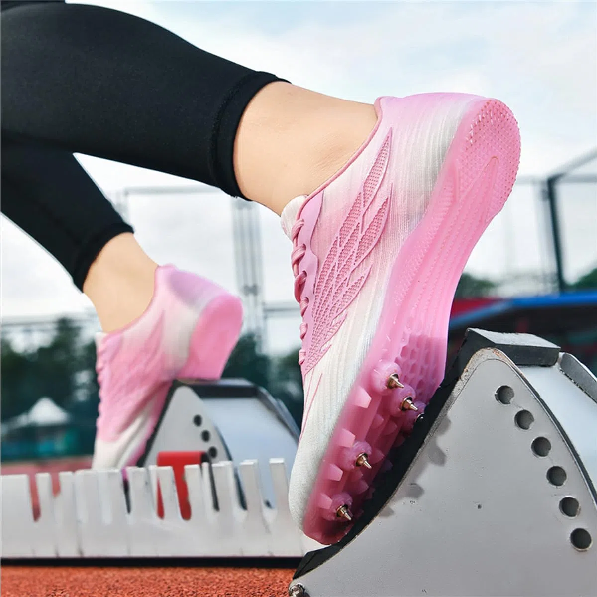 Scarpe di Atletica Leggera 8 Chiodi Donna, Antiscivolo Scarpe da Campo Sprint per corsas su Breve Distanza Ragazzi Ragazze