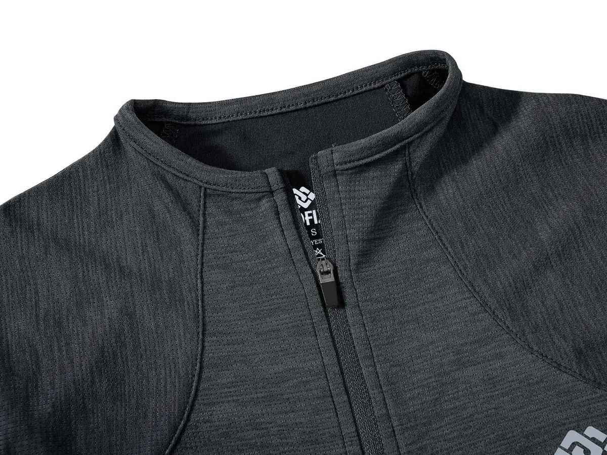 MoFiz Donna Giacca Leggera Manica Lunga Traspirante Slim Felpa Sportiva Senza Cappuccio Zip Intera Top da Tuta per Corsa Training Escursionismo con Tasche Grigio Scuro 3XL