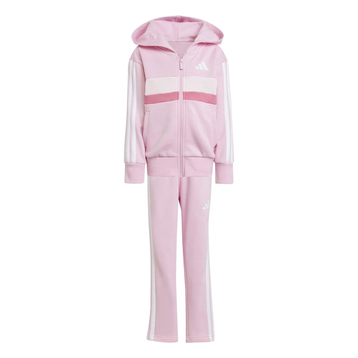 adidas Unisex - Bambini e ragazzi SEASONAL ESSENTIALS TIBERIO 3 STRIPES FLEECE TRACKSUIT