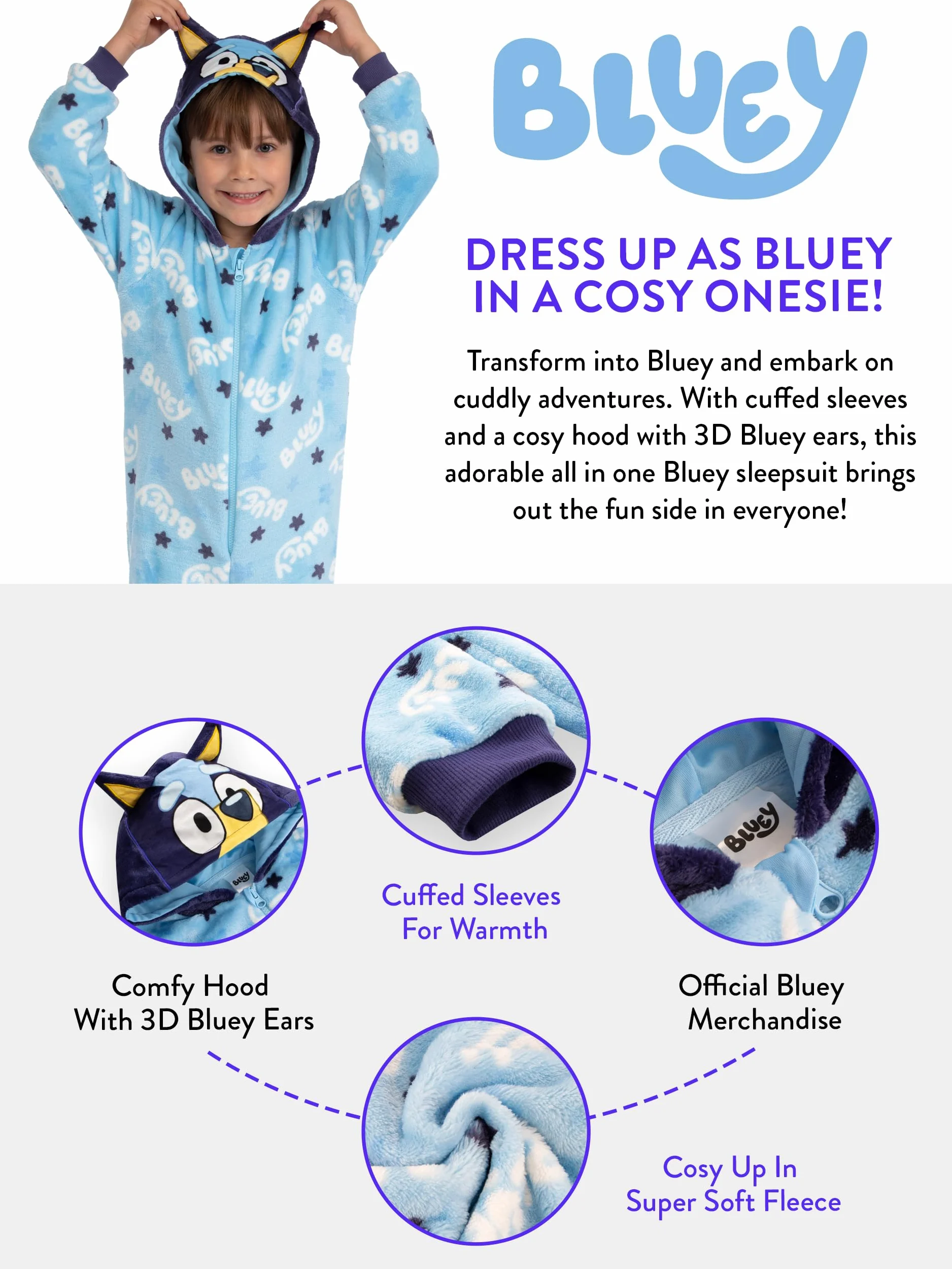 BlueY Pigiama Bambino | Pigiama Intero Bambini | Pigiamone Pile Bambino | 18 Mesi E 8 Anni