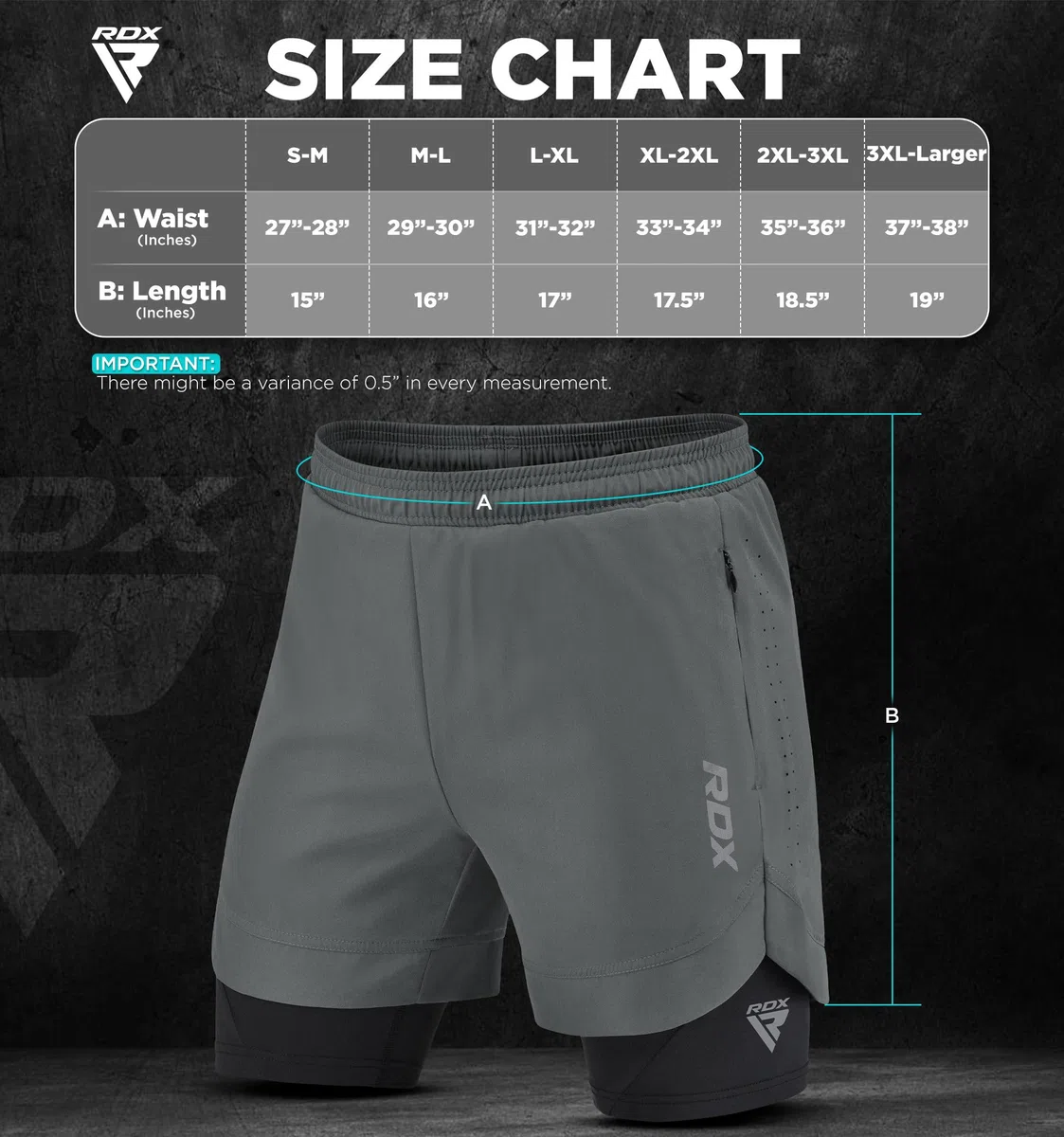 RDX Pantaloncini Running Uomo, Sportivi Running Bermuda, Elastici Leggeri Ad Asciugatura Rapida con 2 con Cerniera e 2 Tasche per Telefono per Allenamento Fitness, Jogging, Nuoto, Ciclismo, Yoga
