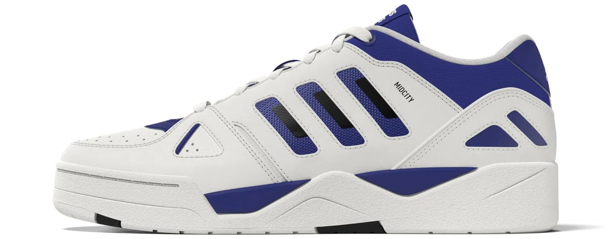 Adidas Uomo Midcity Low Shoes, Core White/Semi Lucid Blue/Core Black, 44 EU