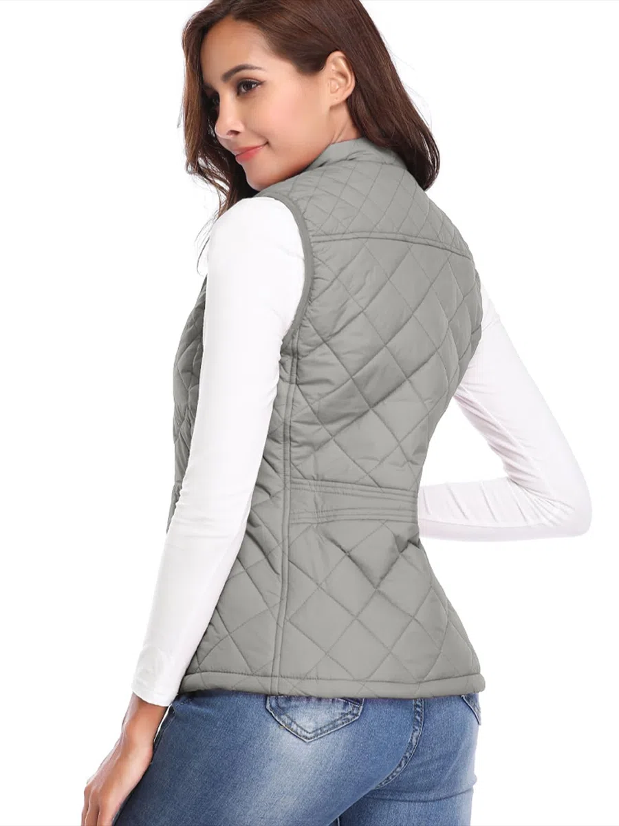 fuinloth Gilet Donna Smanicato Primaverile Autunno Invernale Panciotto Dritto Giacche Leggeri Senza Maniche Giacca