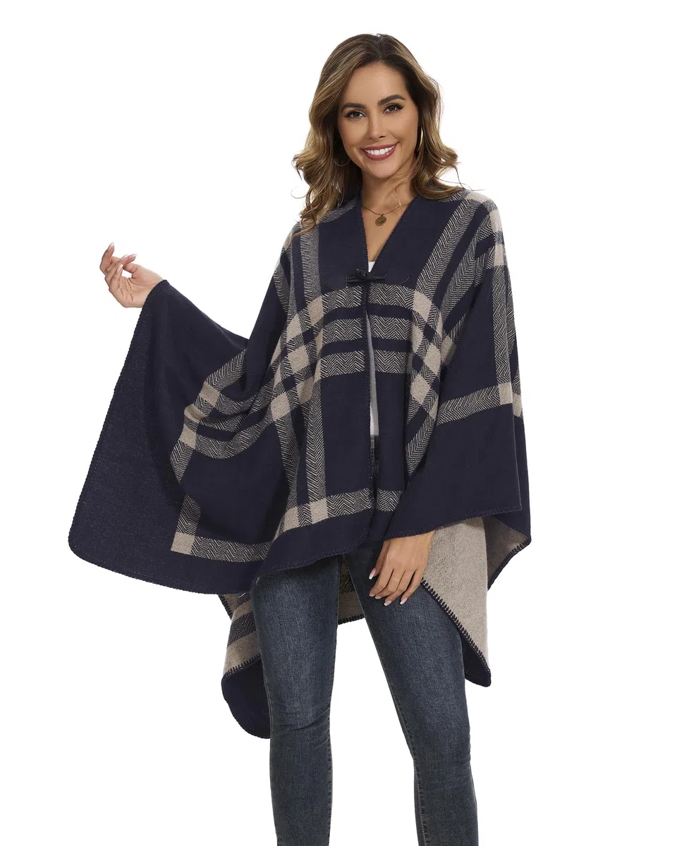 FEFLO Sciarpe e Mantelle per Donna, Elegante Mantella Lavorata a Maglia con Apertura Frontale, Poncho Sciarpa Coperta Cardigan Cappotto per Primavera, Autunno e Inverno