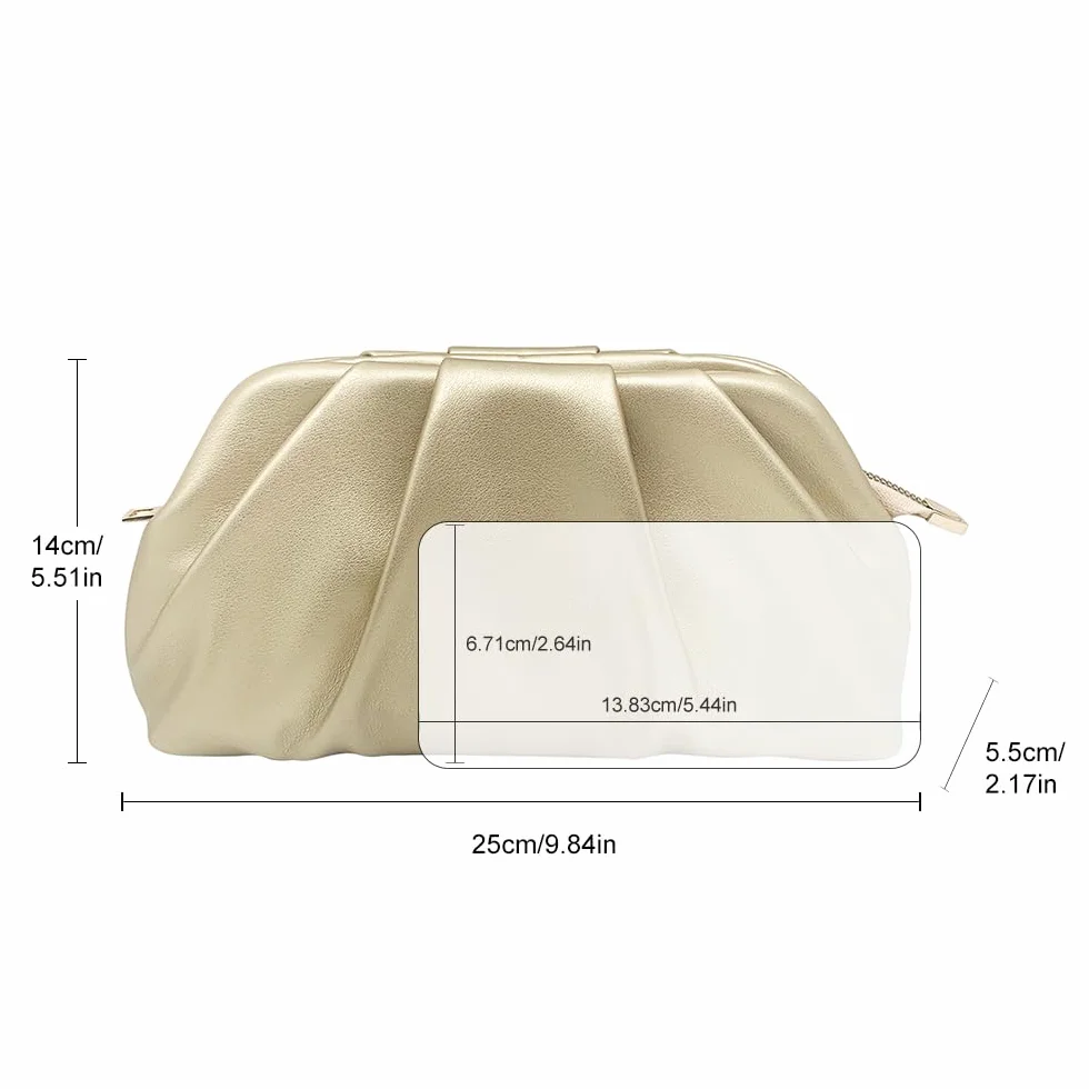 Pahajim Pochette Donna Elegante con Tracolla Morbido PU In Pelle Clutch Cerimonia Borsetta Donna per Balli, Feste, Matrimonio