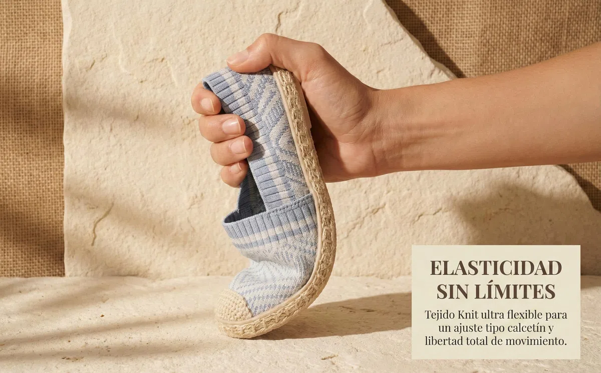 GLAMORA Espadrillas Donna Estate Sparto Piatte, Tela Traspirante Elasticizzata, Suola Intrecciata Antiscivolo, Calzature Confortevoli Leggere, Casual, Scarpa Tessuto Flessibile