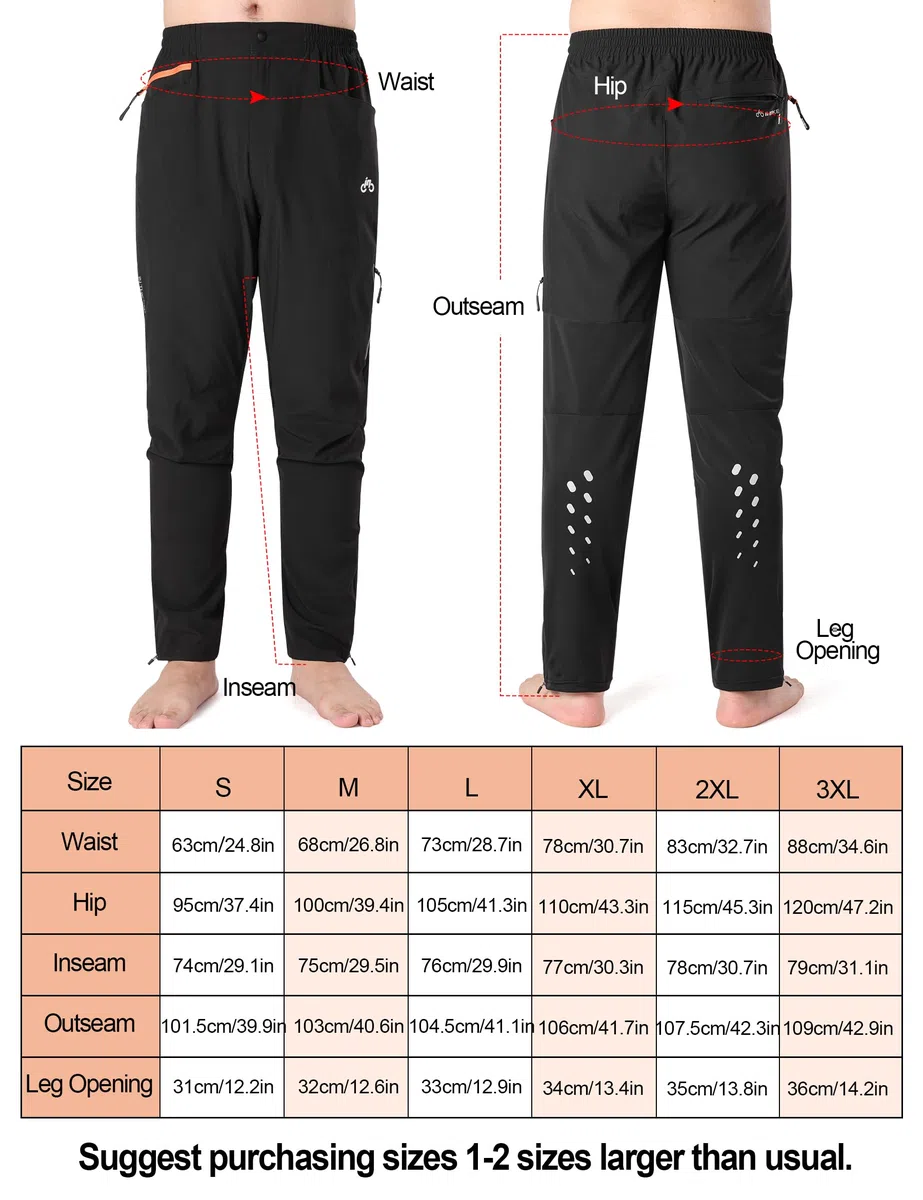 INBIKE Pantaloni Ciclismo Uomo Estivi Pantaloni da Trekking Pantaloni MTB Lunghi Leggeri Asciugatura Rapida Estivi Sportivo Vita Quotidiana Outdoor