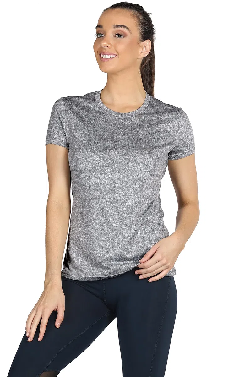 icyzone Donna Maglietta da Palestra Maniche Corte Maglia Sportivo Girocollo T-Shirt per Corsa Yoga, Pacco da 3