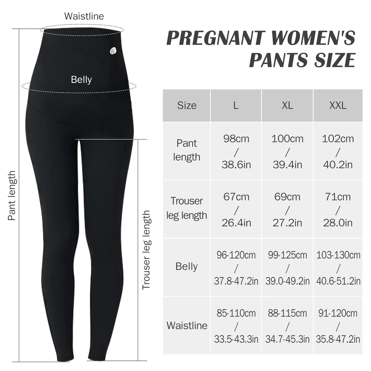 beifon Leggings Premaman Donna Invernal Termici Lunghi Pantaloni Foderati in Pile Leggings a Vita Alta Elasticizzati Caldo Premaman Leggins Morbido Felpati Premaman, Nero