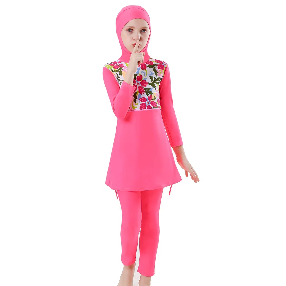 IMEKIS Costumi da bagno musulmani modesti UPF 50+ UV islamico Hijab costume da bagno a maniche lunghe camicia con pantaloni corti cuffia da bagno 3 pezzi costume da bagno abbigliamento da spiaggia