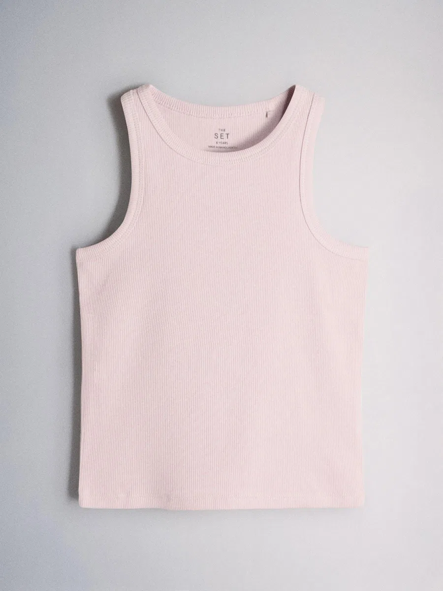 THE SET Ragazza Confezione da 5 canotte a coste in jersey