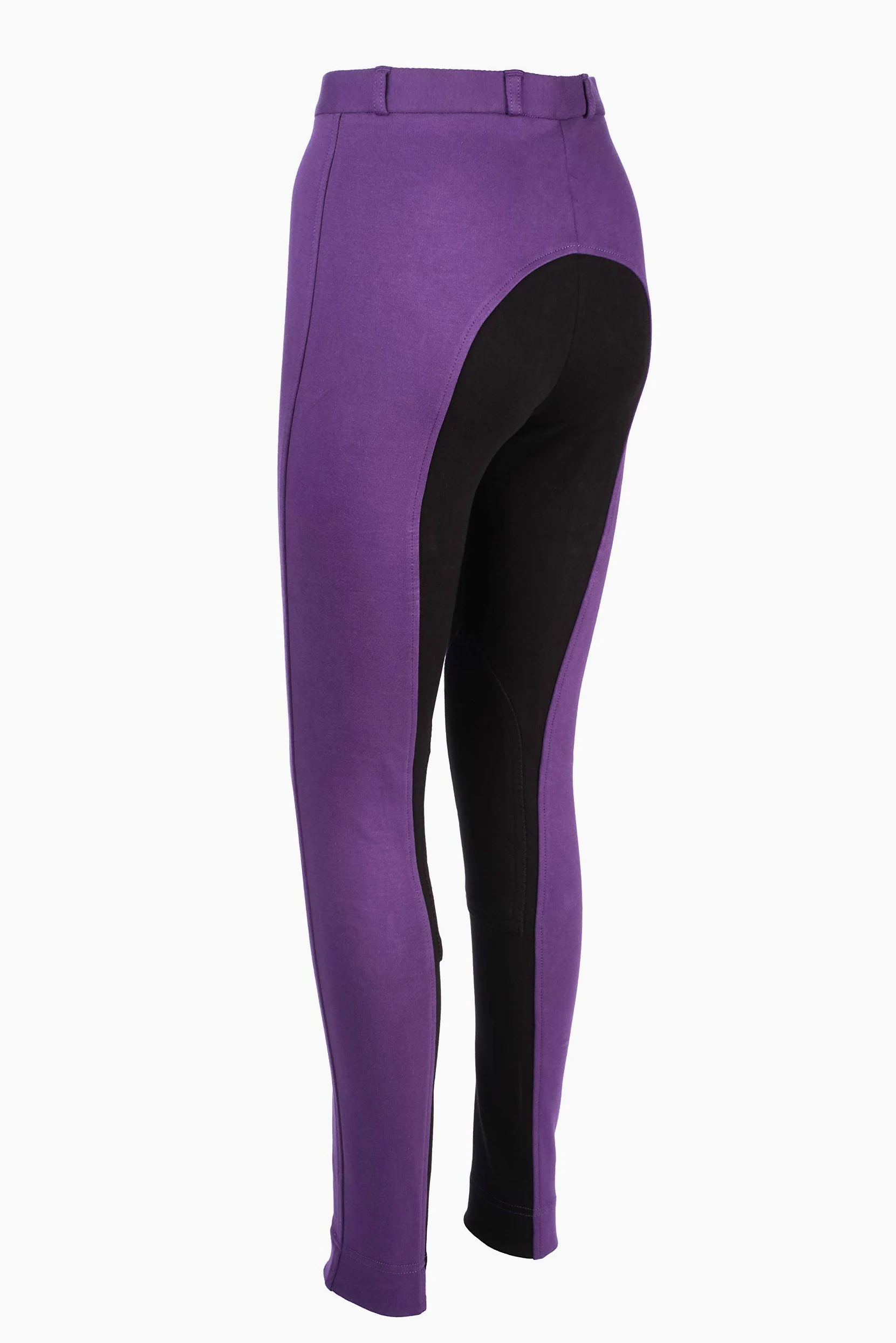 BAMBINI CORSA PANTALONI DA EQUITAZIONE BOY/BAMBINE MORBIDO ELASTICO JODS JODPHURS NERA CON VIOLA CHIARO BY SCONTO ANIMALE DOMESTICO ACCESSORI
