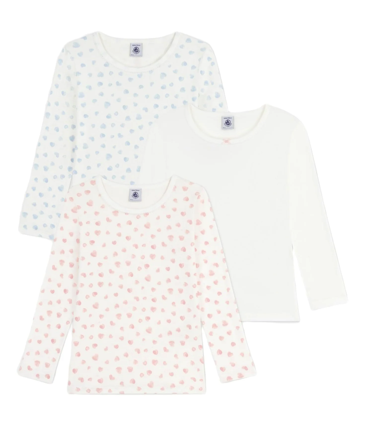 Petit Bateau 3 TS Ml Co Biancheria Intima Giorno Bambine e Ragazze (Pacco da 3)