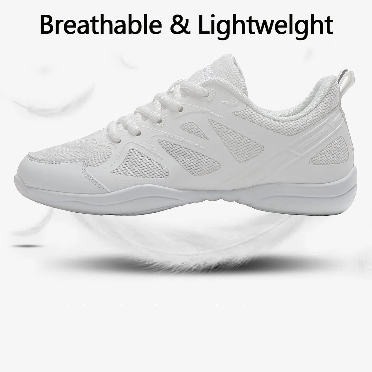 Scarpe da Cheerleading Luce Scarpe da Cheer Bianche Antiscivolo Cheerleader Sneaker Scuola Fitness Jazz Ginnastica Varsity da Allenamento