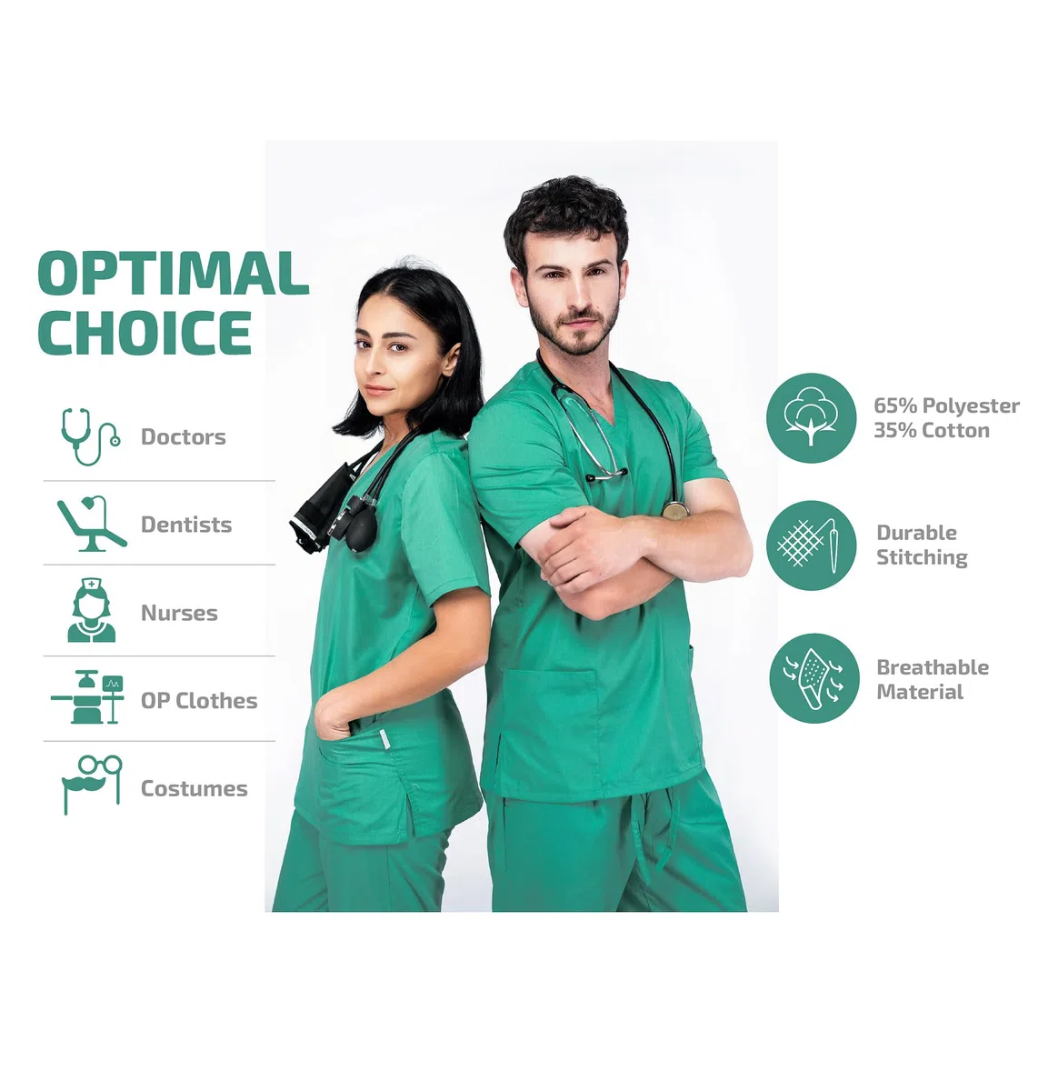 Mazalat Work Wear Scrub Medico Donna – Completo Unisex Casacca e Pantaloni | Divise Sanitarie Donna Cotone | Traspirante e Comodo per Medici, Infermieri, OSS e Personale Sanitario