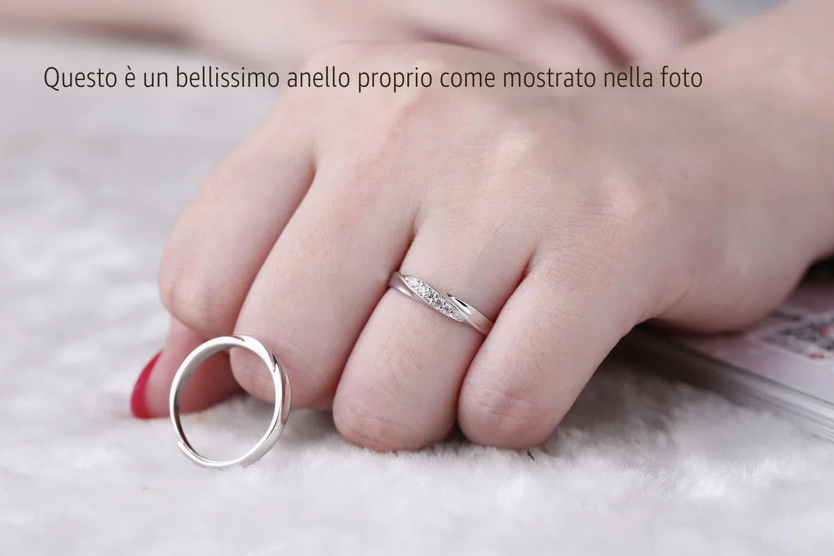 sassu fine Endless Love, coppia di anelli in argento 925 con zirconia cubica Swarovski, regolabili, fedi nuziali, anelli di promessa (anelli per coppia)