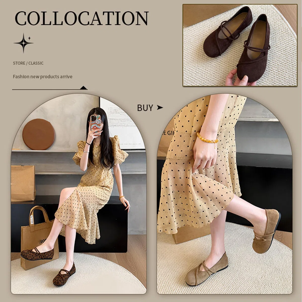 Mary Jane Flat, scarpe ortopediche in pelle scamosciata, con punta arrotondata, classiche, scarpe Mary Jane, scarpe casual da lavoro