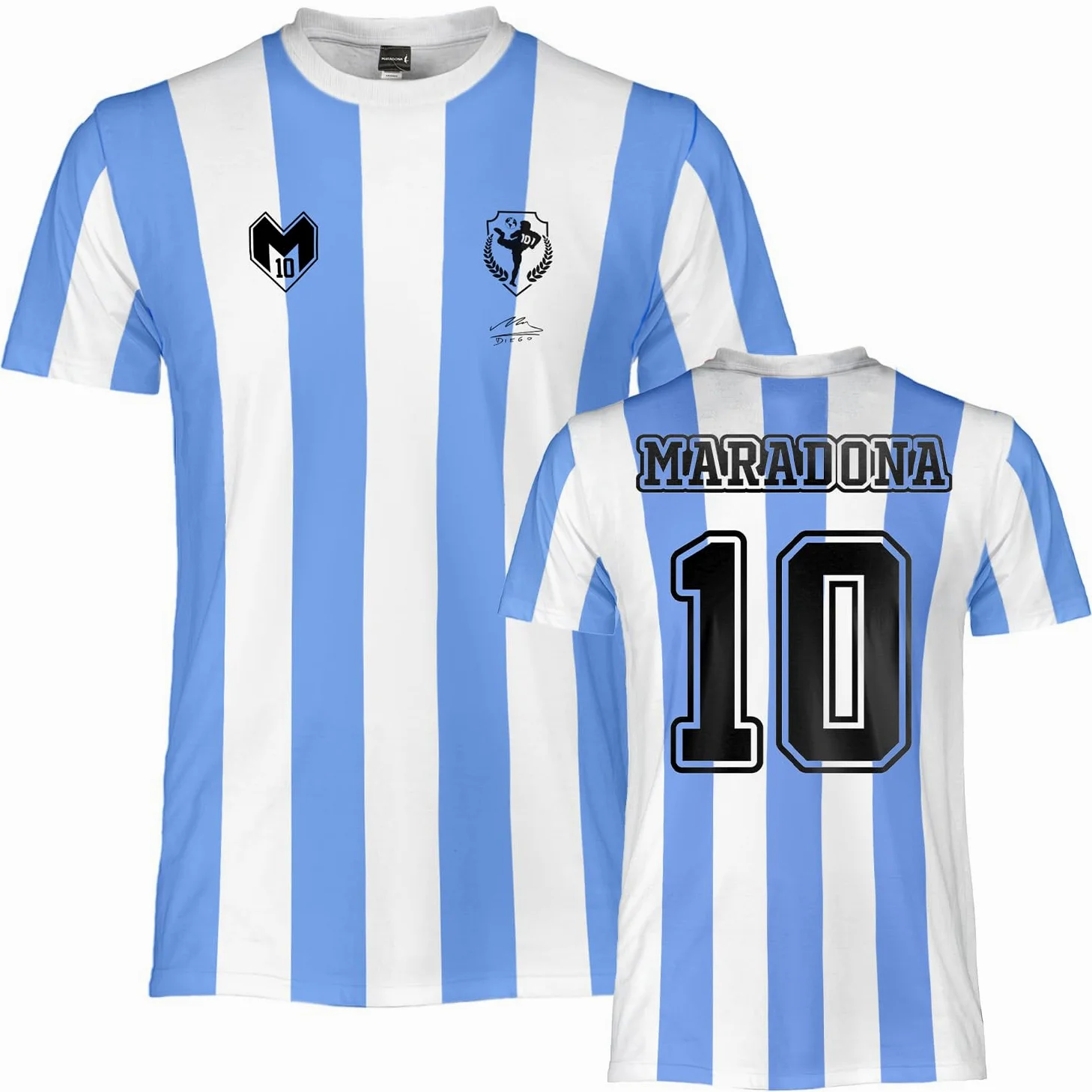 Maglia Calcio Diego Armando Maradona. Replica Ufficiale. Maglietta Calcio Argentina per Ragazzo e Adulto.