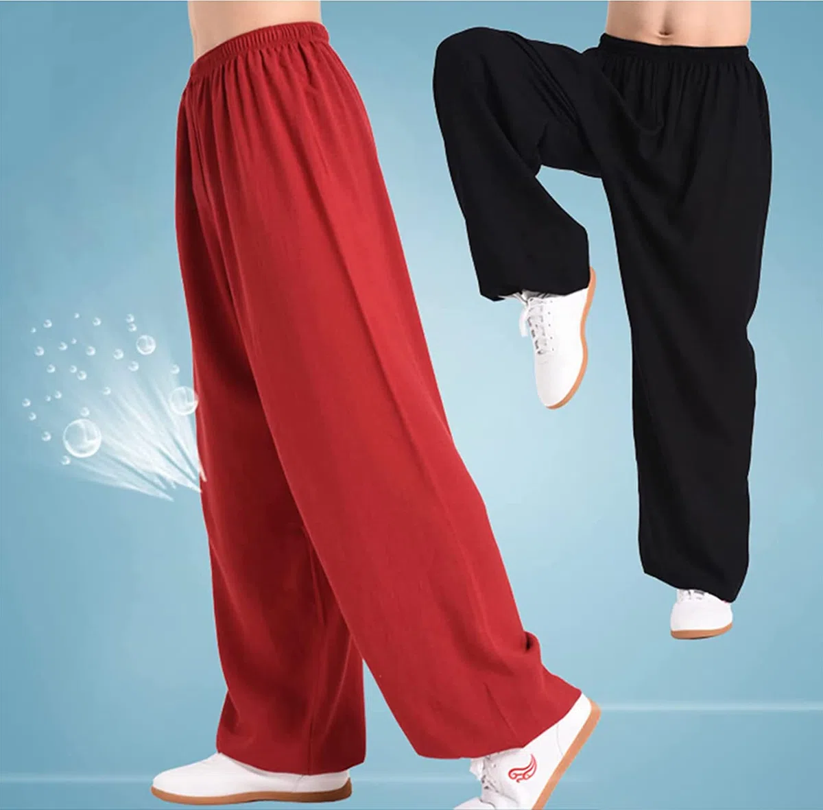 Pantaloni di Arti Unisex Comodo Traspirante Marziali Tai Chi Pants Perdere Peso Pantaloni da Allenamento Tradizionali Taiji Kung Fu Ala Chun Shaolin Pantaloni