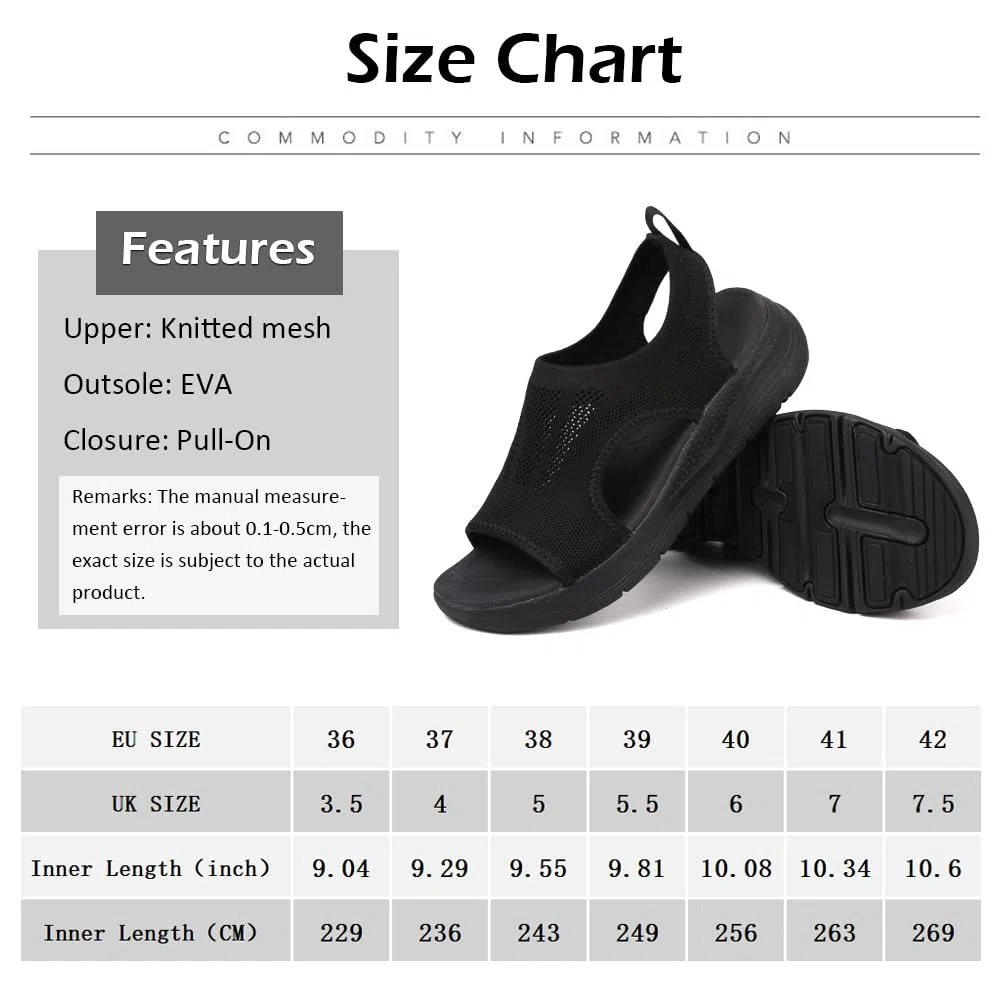 DimaiGlobal Sandali Donna Estive Comodi Ortopedici con Punta Aperta Scarpe Lavabili Sandalo Sportivo Scarpe con Zeppa