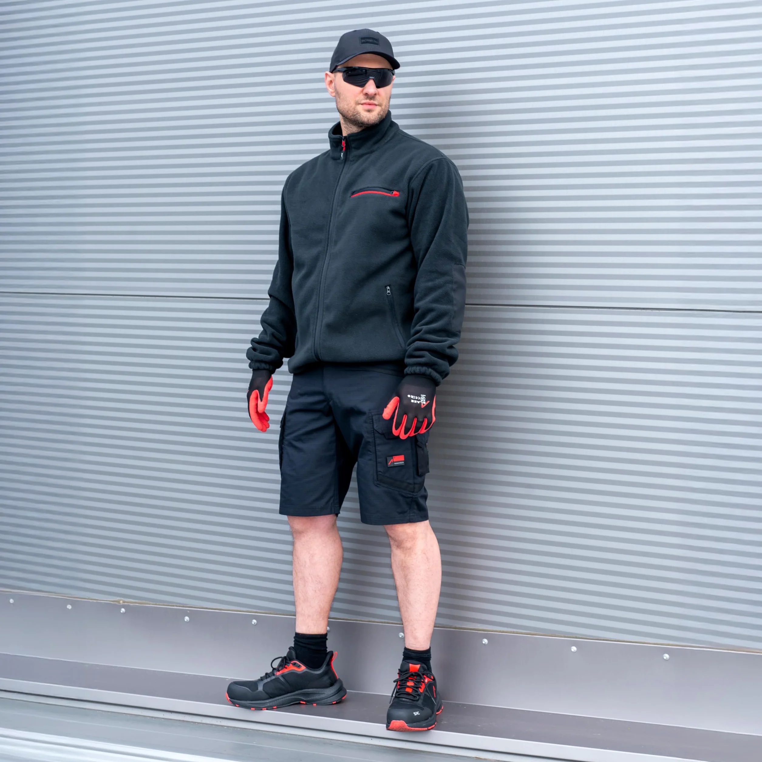 ACE Constructor Pantaloni da lavoro da uomo corti - Pantaloni da lavoro da uomo con tasche cargo e vita elasticizzata per l'estate