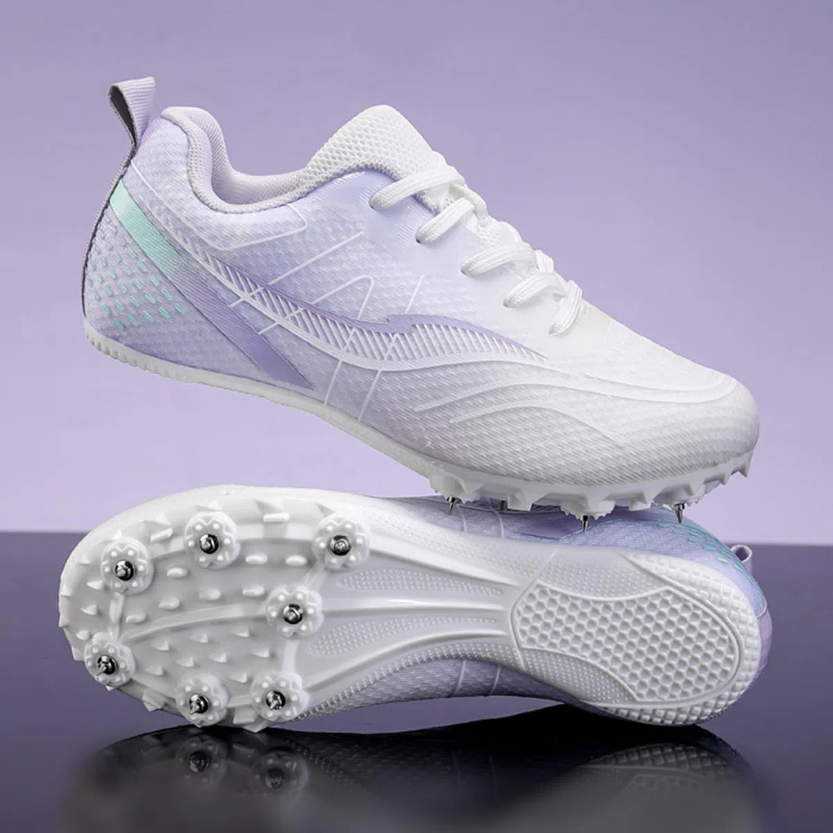Scarpe da Atletica Leggero Donna 7 Chiodi Traspiranti Scarpe da Corsa Professionali da Competizione per Atletica Leggera