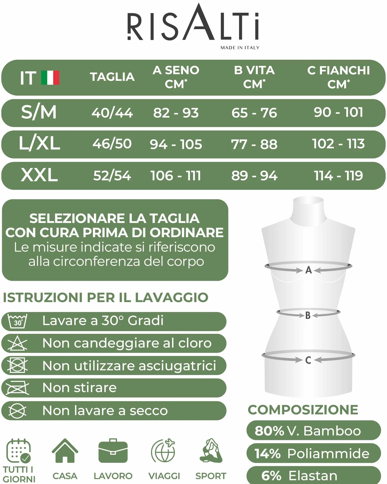 Risalti Culotte Donna Vita Alta Viscosa di Bamboo 3 pz - Mutande Boxer Donna Elasticizzate, Intimo Traspirante Senza Cuciture ed Etichette, più Morbide del Cotone – Made in Italy