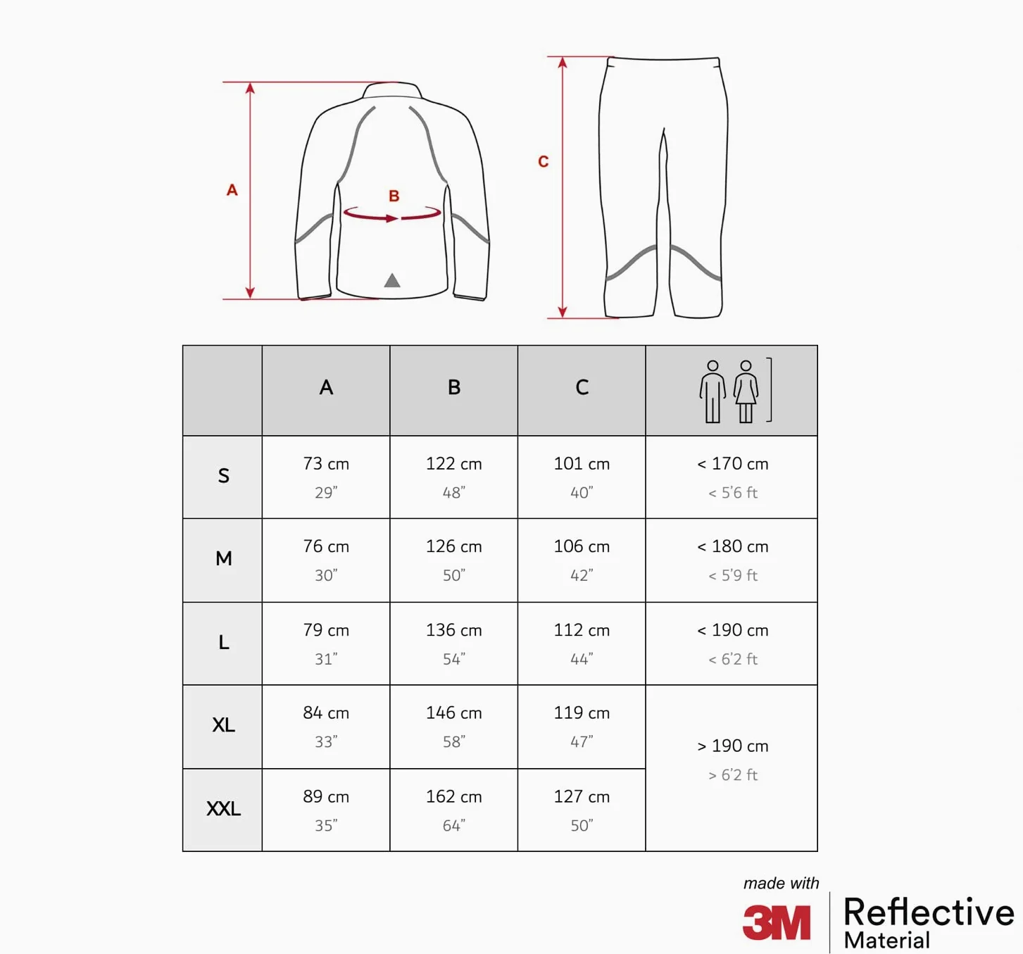 Salzmann Tuta Antipioggia Riflettente - Idrorepellente e Antivento - Set di Giacca e Pantaloni da Pioggia - Realizzato con 3M Scotchlite