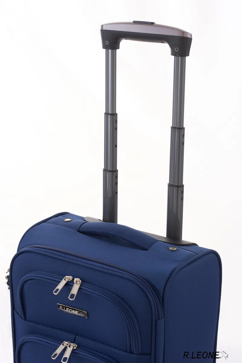 R.Leone Bagaglio a Mano 40x30x20cm Wizzair Vueling 2 Ruota in stoffa A16 (Verde, XXS 40x30x20cm 2Ruota)