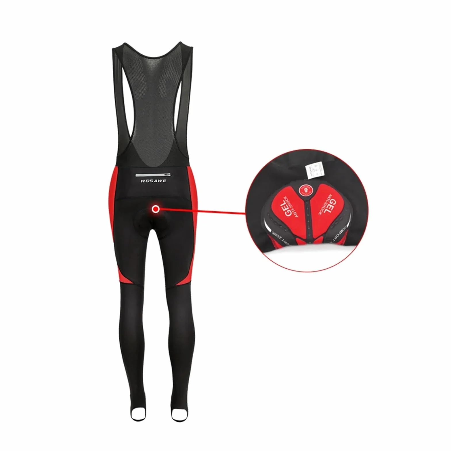 Pantaloni con bretelle da ciclismo in pile termico invernale Calzamaglia cerniera for mountain bike lunghi bici imbottiti Per Uomo