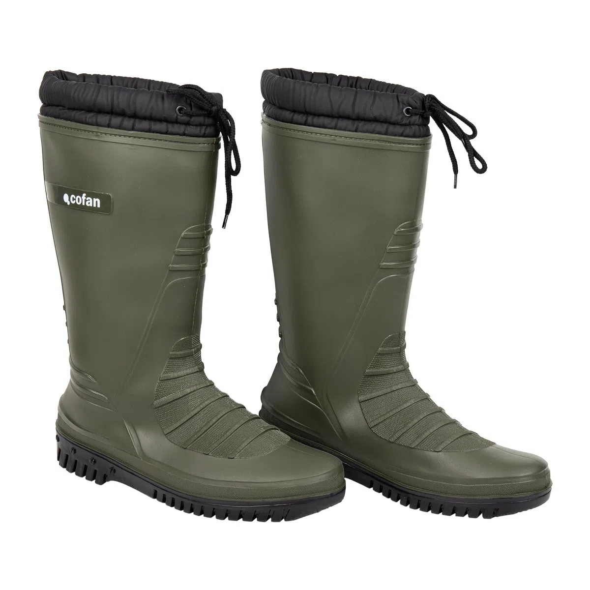 Cofan Stivali da acqua in pile | Stivali impermeabili di colore verde | Realizzati in PVC
