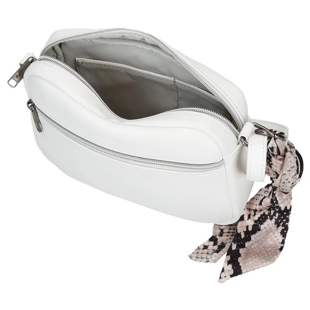 Pepe Jeans Margaret Borsa a Tracolla Due Scomparti Bianco 24x16x7 cm Poliestere e PU di Joumma Bags