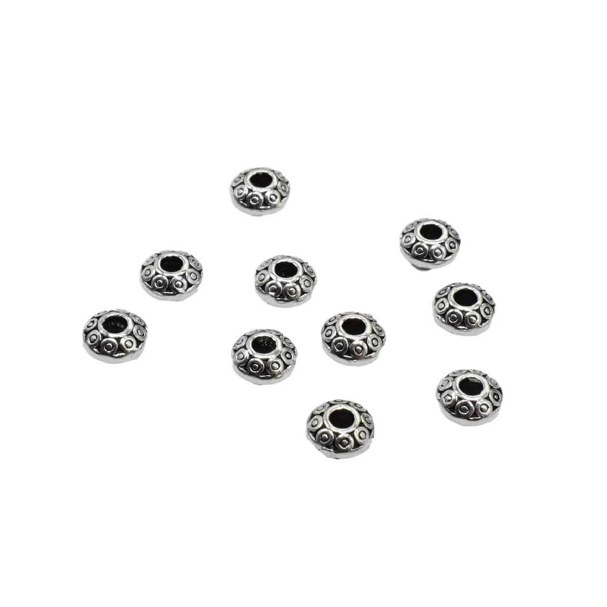 15 perline distanziatore in argento Sterling 925, per collana, braccialetto distanziatore 6 mm